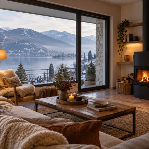 Casa al lago in inverno: come renderla più accogliente con il freddo